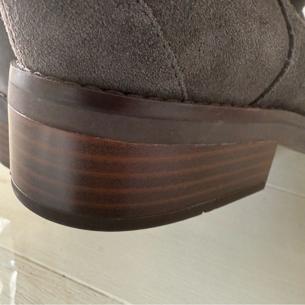 Cole Haan River Waterproof Suede Booties in Gray with‎ Wood Heel 8.5 NWOB - Picture 11 of 11